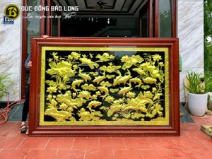 tranh dong cuu ngu quan tu ma vang 24k khung gu 2m56 1m68 n 1