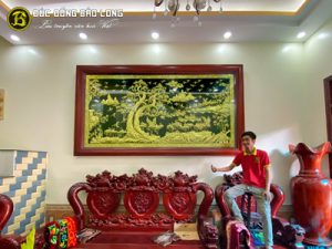 tranh dong bach hac song tung khung go cho chi kho lon 3m21 1m76 n